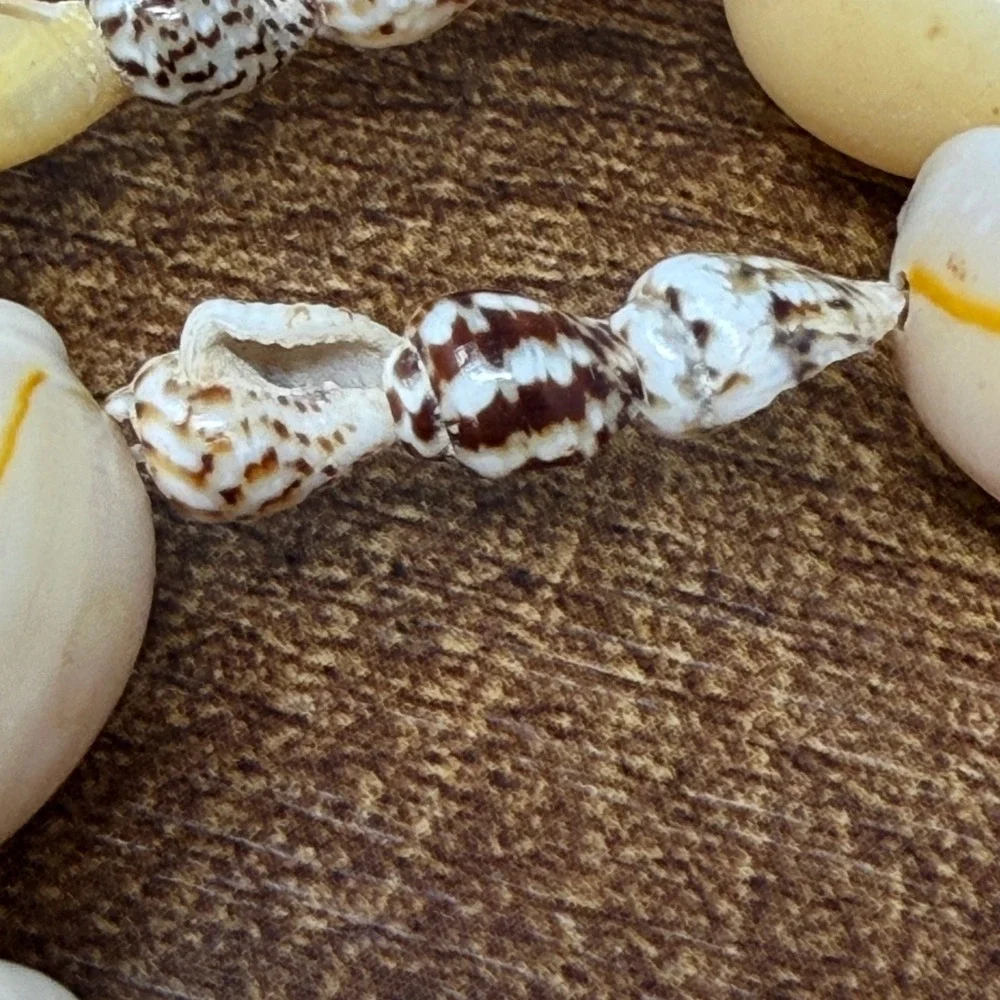 Handcrafted Cowrie Shell Mandala Trivet Centerpiece Boho Coastal